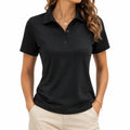 Polo de mujer talla S negro de punto manga corta con cuello clásico