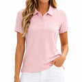 Polo de mujer talla S rosa de manga corta con cuello clásico